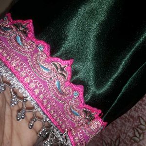 Art Silk Green Pakistani Suit