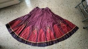 Purple Floral Ethnic Skirt