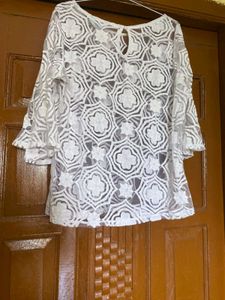 White Floral Lace Top