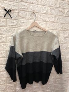 Striped Knit Pullover Sweater