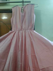 Pink &amp; Black Embroidered Party Dress