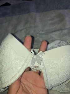 34B Elegant Imported White Lace Padded Bra