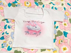 A Cute Bunny Graphic Crop Top
