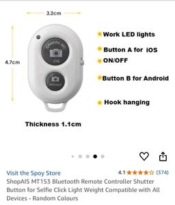 Bluetooth Remote Shutter For Phone To Click Photos