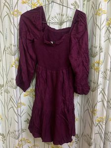 Burgundy Off-Shoulder Dress