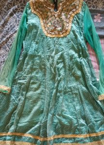 Teal & Gold Embellished Dress