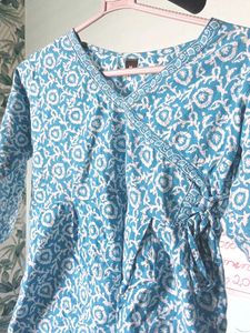 Blue Floral Print Kurti