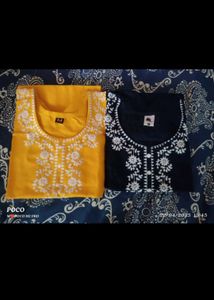 Embroidered Kurtis - Yellow & Black
