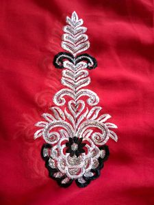 Red Color Heavy Embroidery With Sequence Work