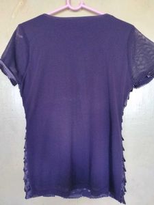 Purple Embellished Top