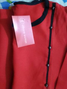 Red Crepe Kurta