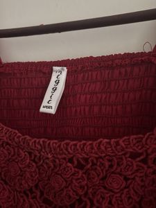 Burgundy Crochet Crop Top
