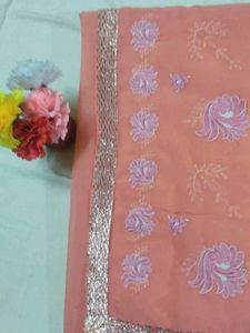 A Georgette Saree With Blause