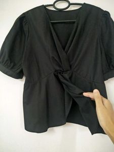 Black Front Knot Tops