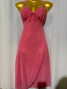 Pink Chiffon Tie-Front Cami