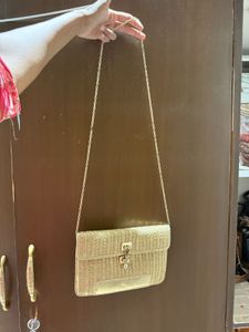 Vintage Golden Clutch With Sling
