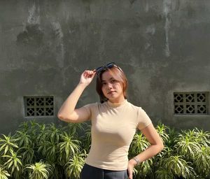 Stylish Beige Fitted Top