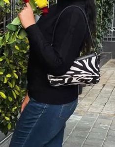 Zebra Print Baguette Bag