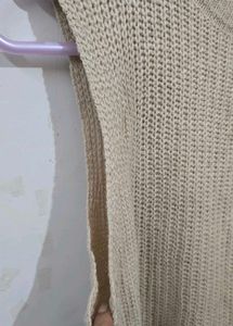 Beige Sleeveless Knit Sweater Vest –Cozy&amp;Versatile