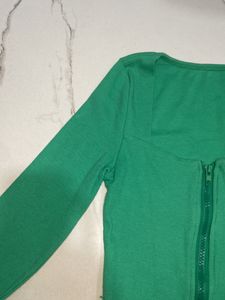 corset cropped top green