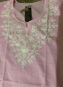 Pink Embroidered Short Kurti💕