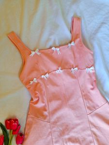 Y2k Cottagecore Peach Dress
