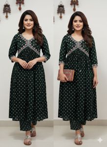 Green Kurta Set