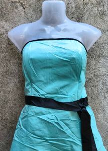 1.26.1 Aqua Strapless Party Dress