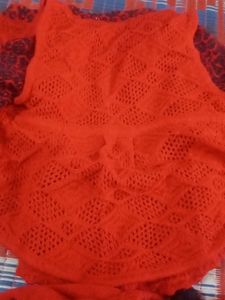 Red Knitted Baby Clothes Set