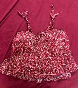 Red Print Tank Top