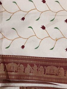 Elegant Floral Embroidered Saree