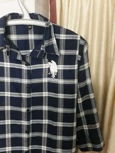Blue Checked Shirt For Unisex