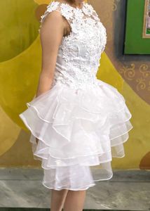 White Floral Party Dress