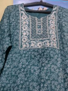Green Printed Kurta Set