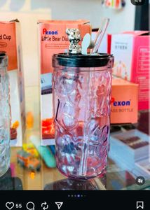 Cute Bear Diamond Glass Cup
