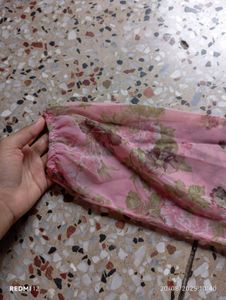 Pink Floral Georgette Kurti
