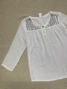 White Embroidered Top