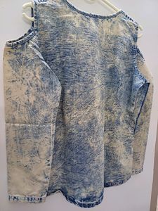 Denim Off-shoulder Top