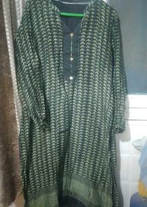 Green Black Kurta