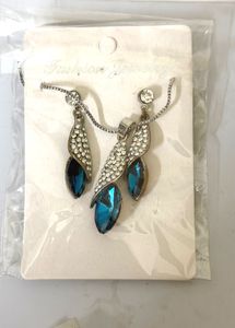 Blue Jewel Necklace & Earring Set