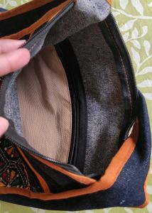 Embroidered Tribal Print Denim Sling Bag