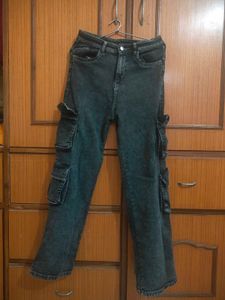 Vintage Wash Cargo Jeans