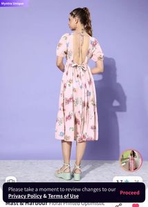 Floral Print Pink Sundress v neck