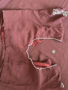 Maroon saree  with Embroidery