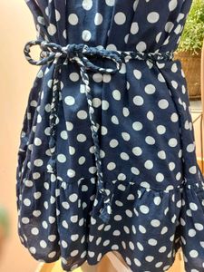 Thrifted Polka Dot Sundress with Tie Belt