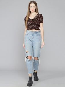 ADDYVERO Party Puff Sleeves Floral Print Women Mul