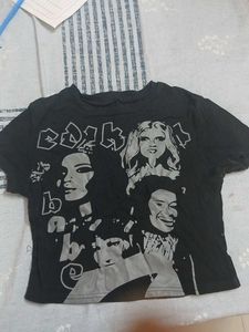 Graphic Print Black T-Shirt