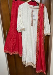 🆕3pc Cotton Sharara Suit Set With Dupatta
