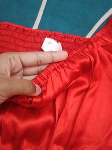 Red Satin Top