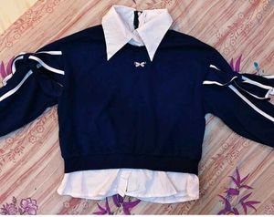 Navy &amp; White Bow Top